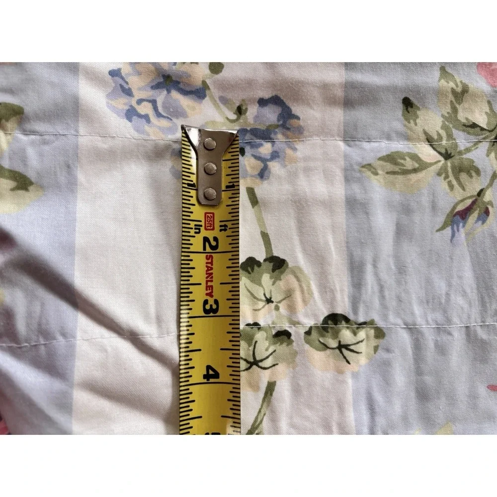 VTG 90s Cottagecore Laura Ashley Country Rose Blue Stripe 4 Custom Valances
